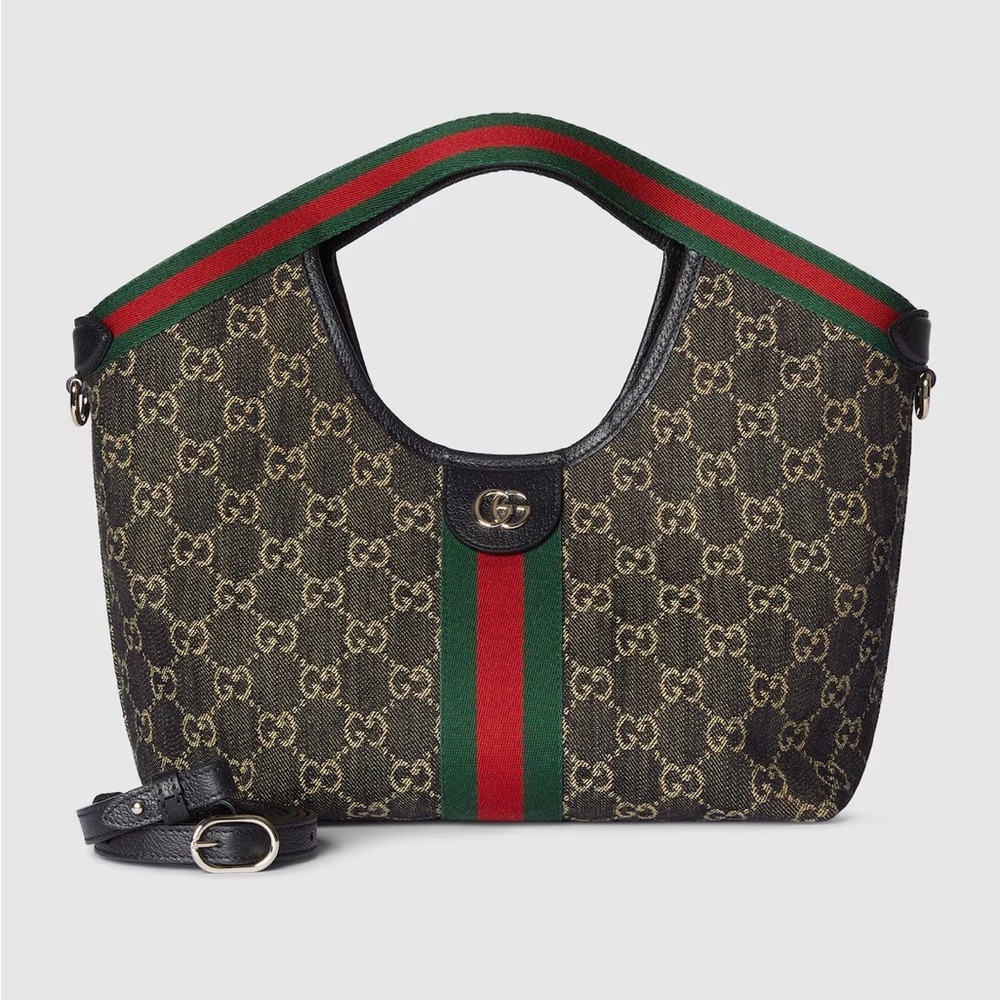 Authentic Gucci Giglio small purse. Black Denim